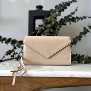 Balenciaga Beige Envelope Clutch